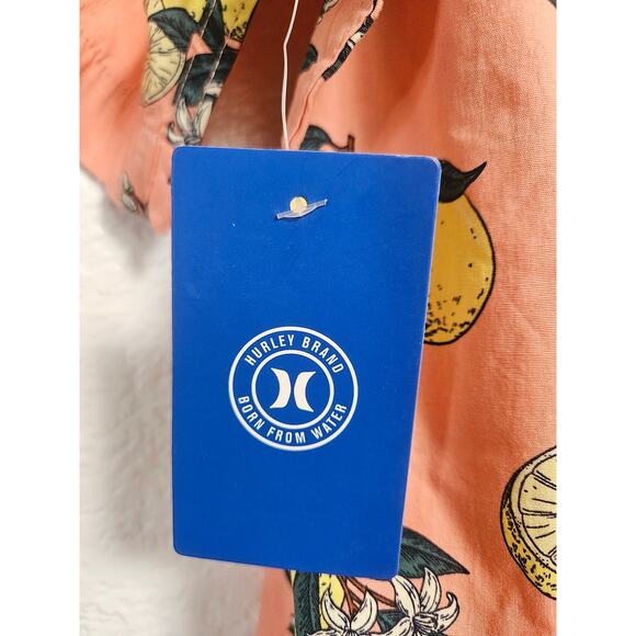 NEW Hurley Brand Mens Fresh Stretch Woven Shirt Peach Grapefruit Size XL X-Large - Picture 5 of 7